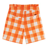 Scotch & Soda Short Fantasia Quadri Con Elastico In Vita Arancione Per Bambina
