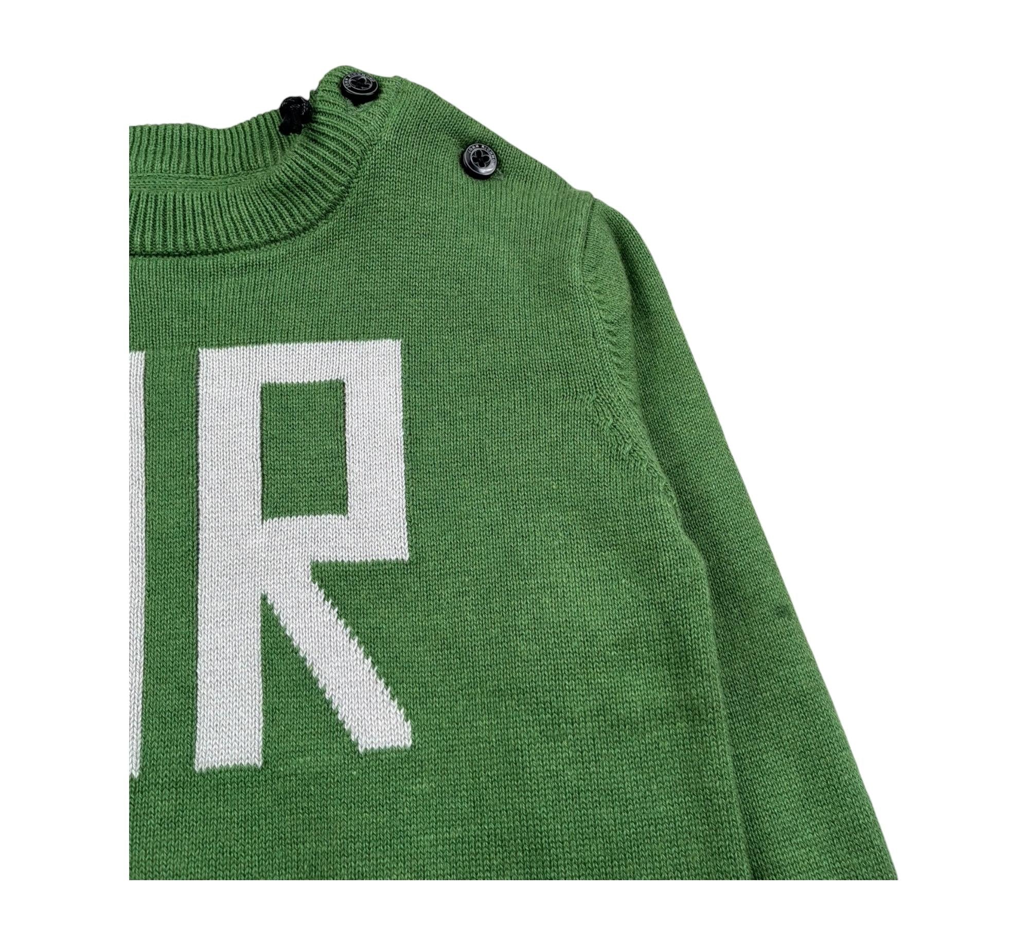 John Richmond Maglia Girocollo Tinta Unita con Logo per Neonato RIP26016MA VERDE JOHN RICHMOND 
