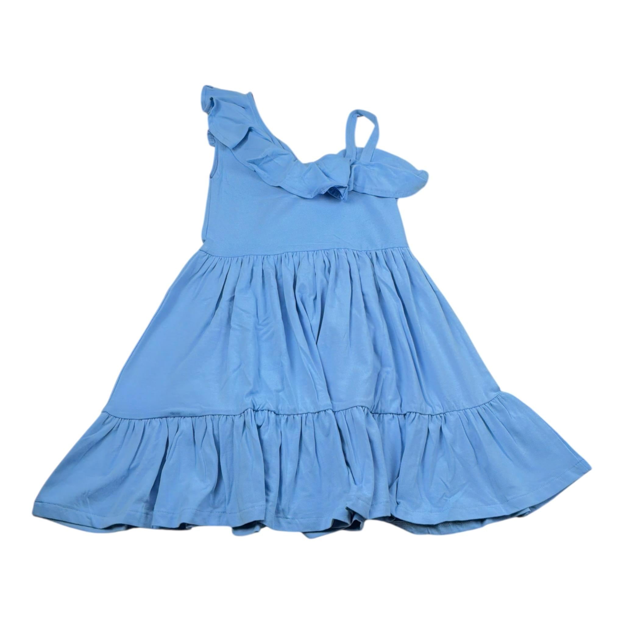 Sarabanda Abito Monospalla Tinta Unita per Bambina 0B341 AZZURRO SARABANDA 