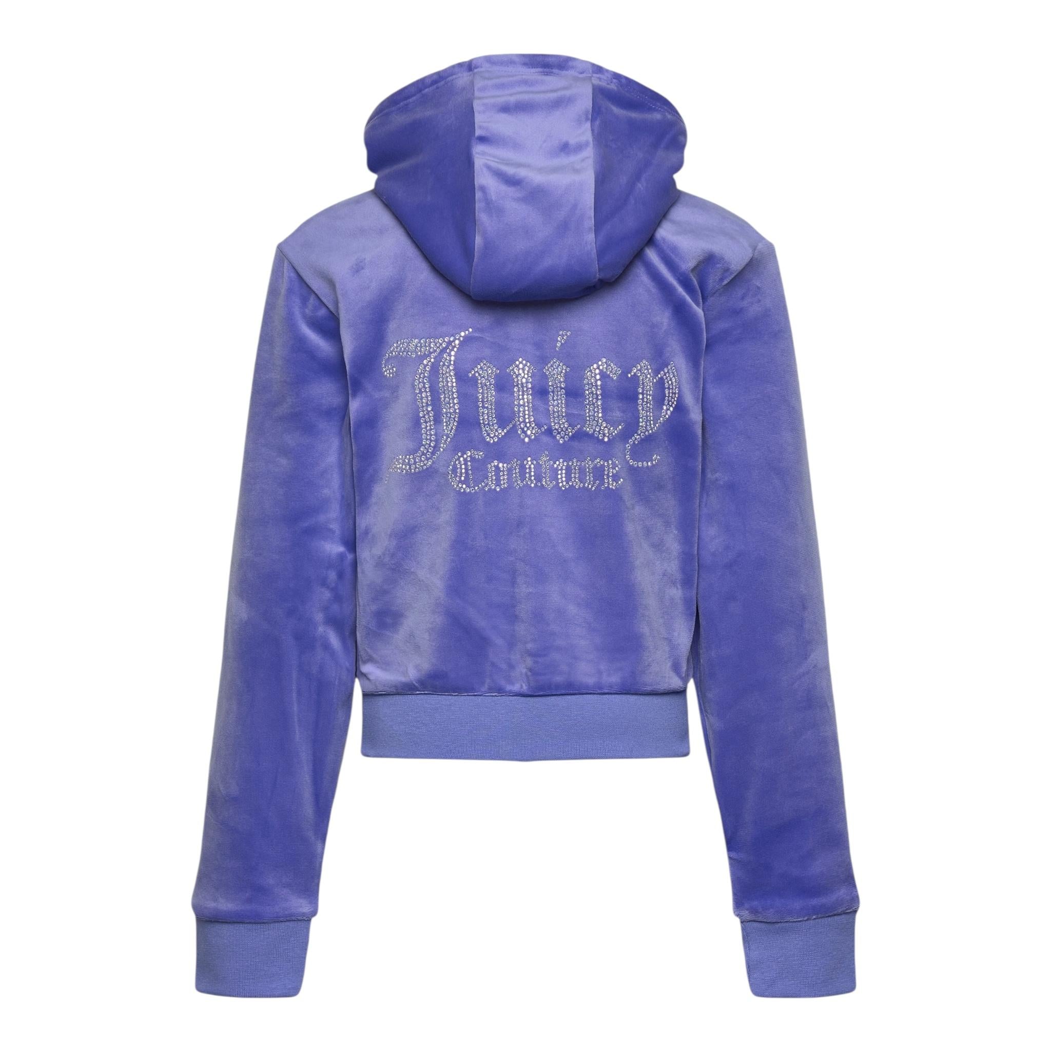 Juicy Couture Felpa Tinta Unita con Zip E Cappuccio per Bambina JBX6358 VIOLA JUICY COUTURE 