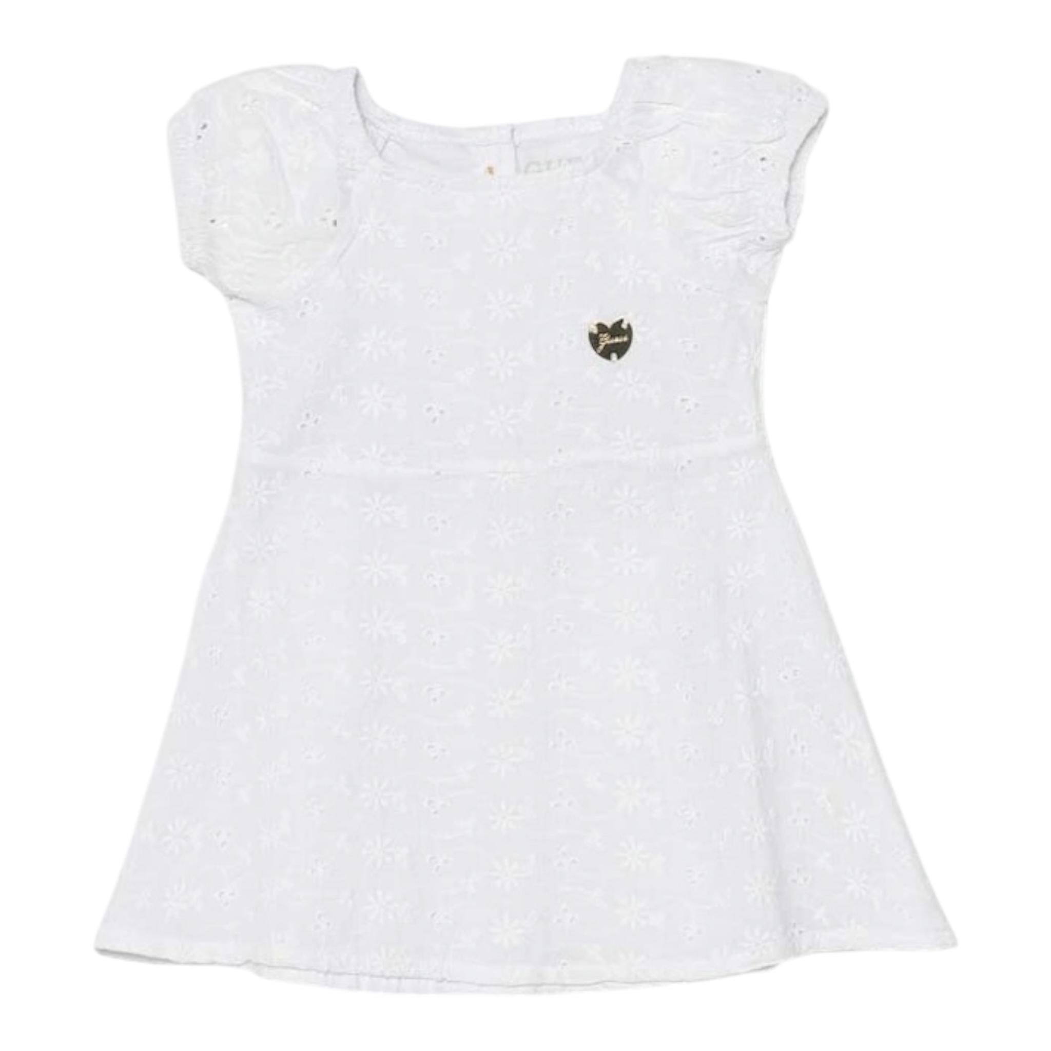 Guess Abito Mezza Manica Tinta Unita con Culotte per Neonata A4GK02WG680 BIANCO GUESS 
