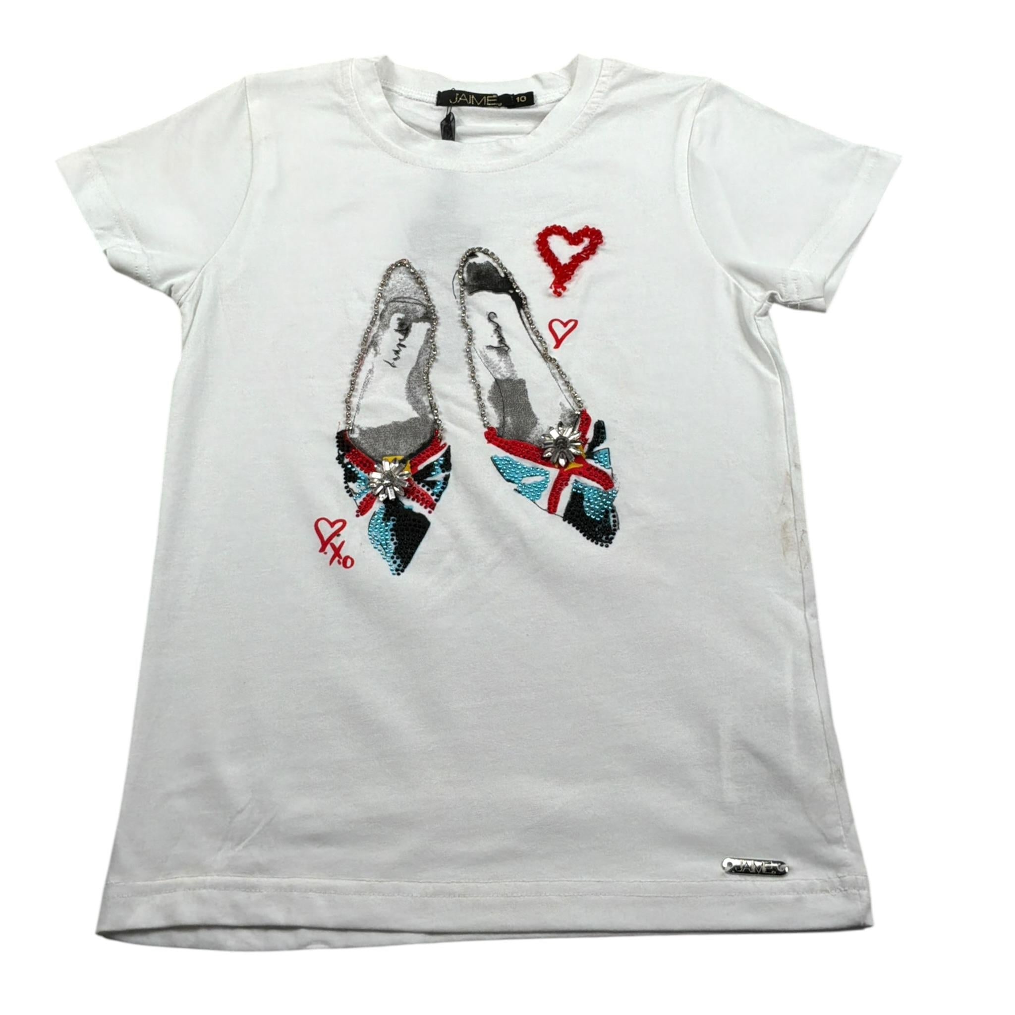 J'Aime' T-Shirt Girocollo tinta unita Bianco per Bambina 5031G BIANCO J'AIME' 