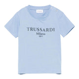 Trussardi T-Shirt Girocollo Tinta Unita con Stampa per Neonato TIP25011TSXXX AZZURRO TRUSSARDI 