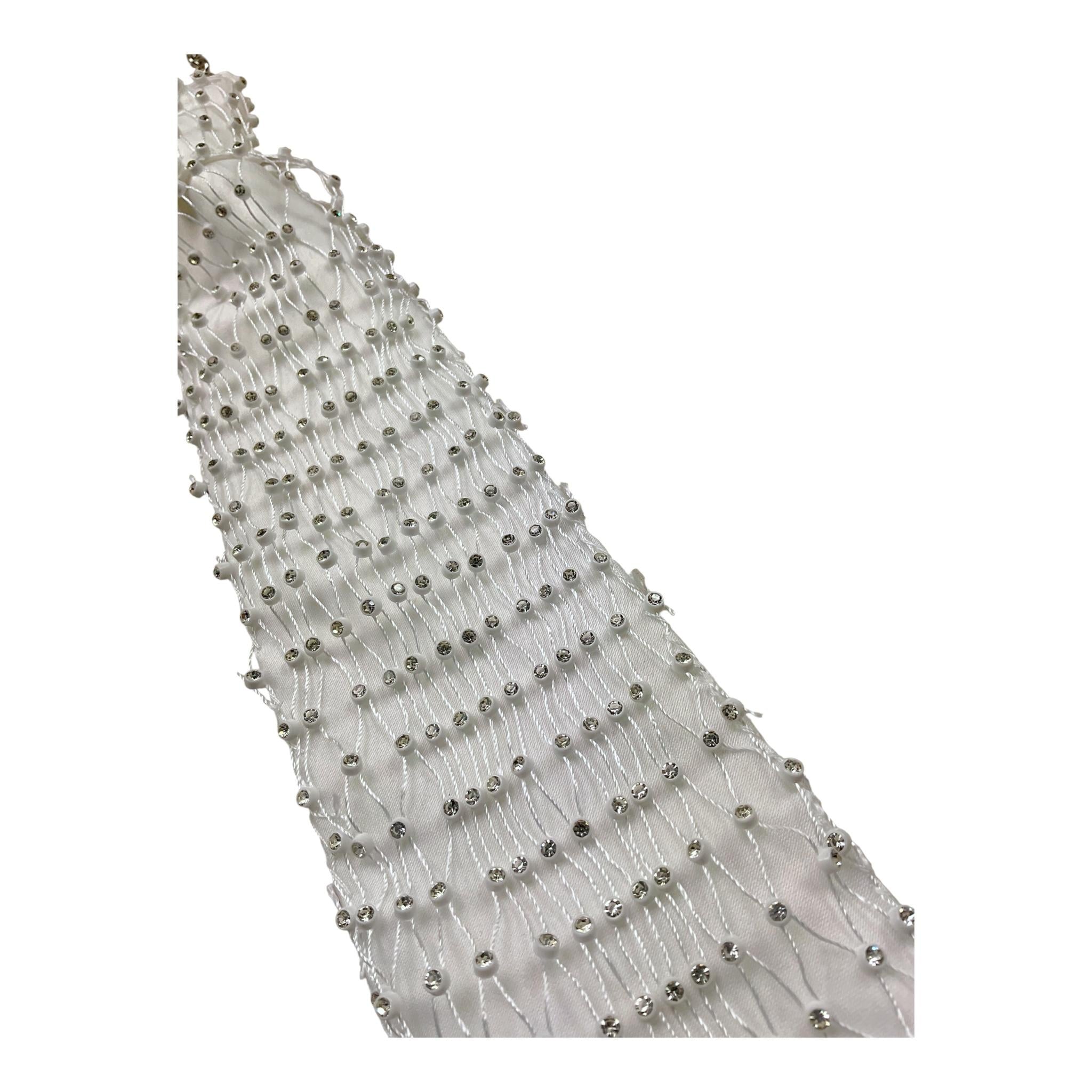 Monnalisa Cravatta Tinta Unita con Brillantini per Bambina 17E067 BIANCO MONNALISA 