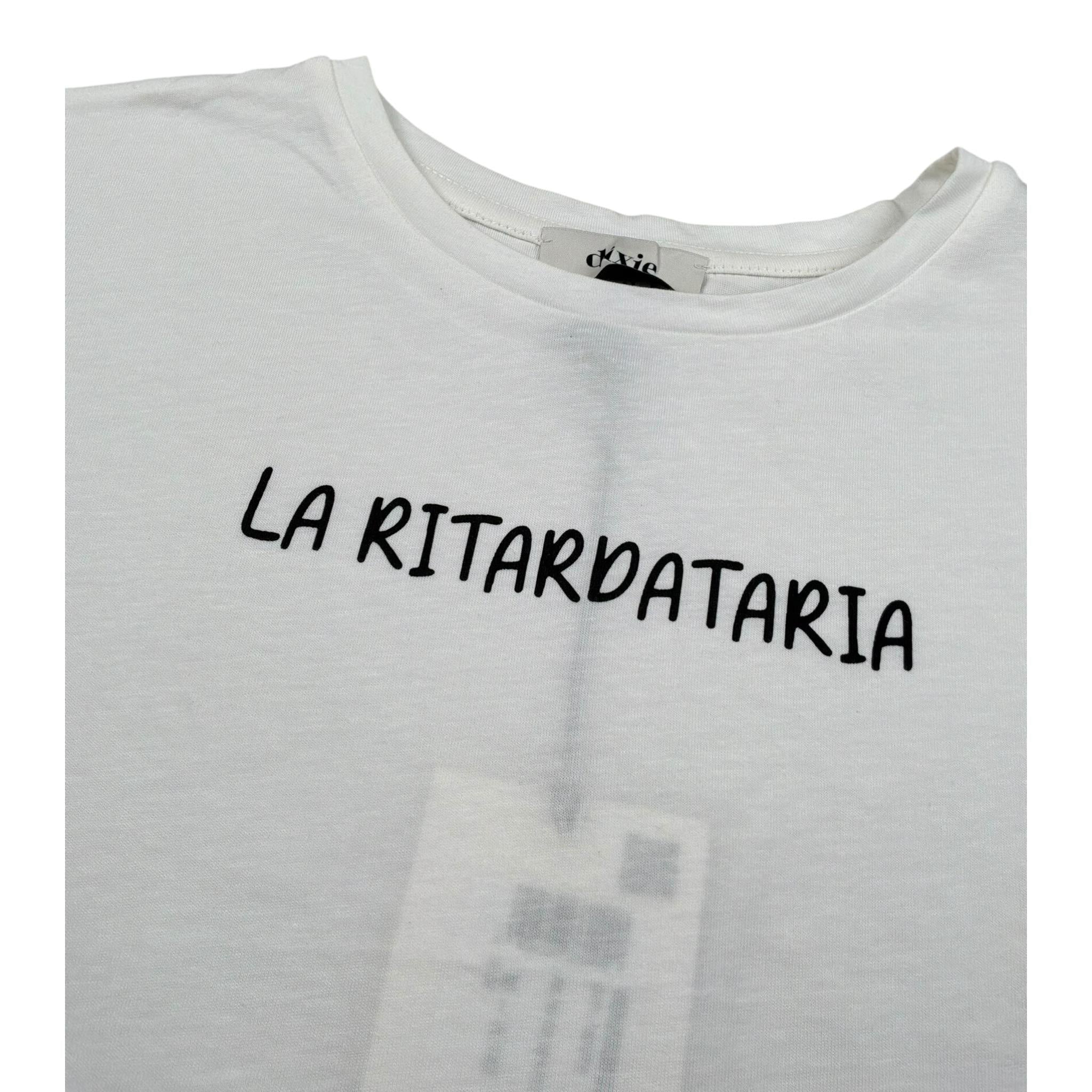 Dixie T-Shirt Girocollo Tinta Unita con Stampa per Bambina MB68030G74 PANNA DIXIE 
