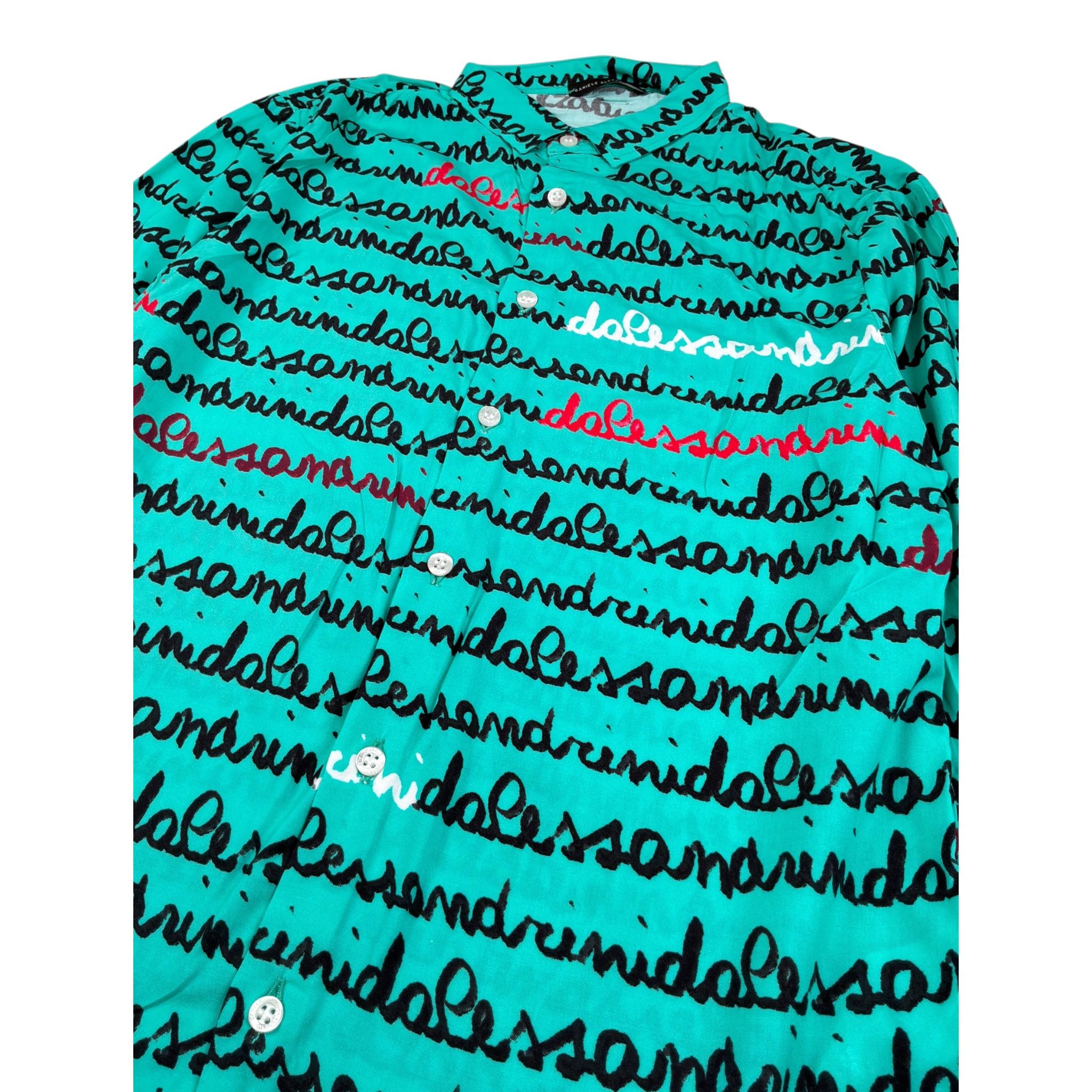 Daniele Alessandrini Camicia Manica Lunga tinta unita con Stampa Verde Acqua per Bambino 1235C00159X VERDE ACQUA DANIELE ALESSANDRINI 