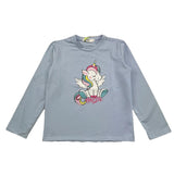 MOUSSE shirt girocollo tinta unita con stampa unicorno Azzurro per Neonata HKTL361W AZZURRO MOUSSE 