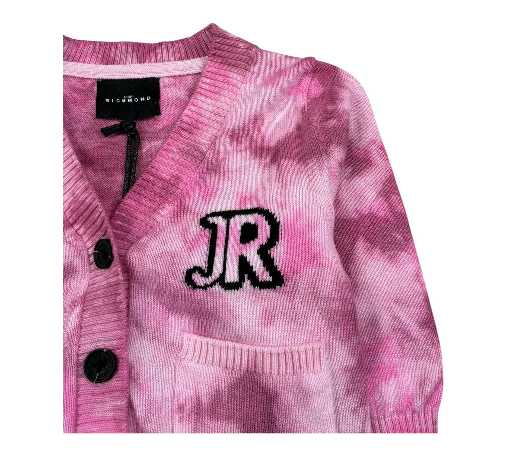 John Richmond Cardigan Tinta Unita con Logo per Neonata RIP26051CD ROSA JOHN RICHMOND 