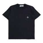 Stone Island T-Shirt Girocollo Tinta Unita con Logo per Neonato K1S162100004 BLU STONE ISLAND 