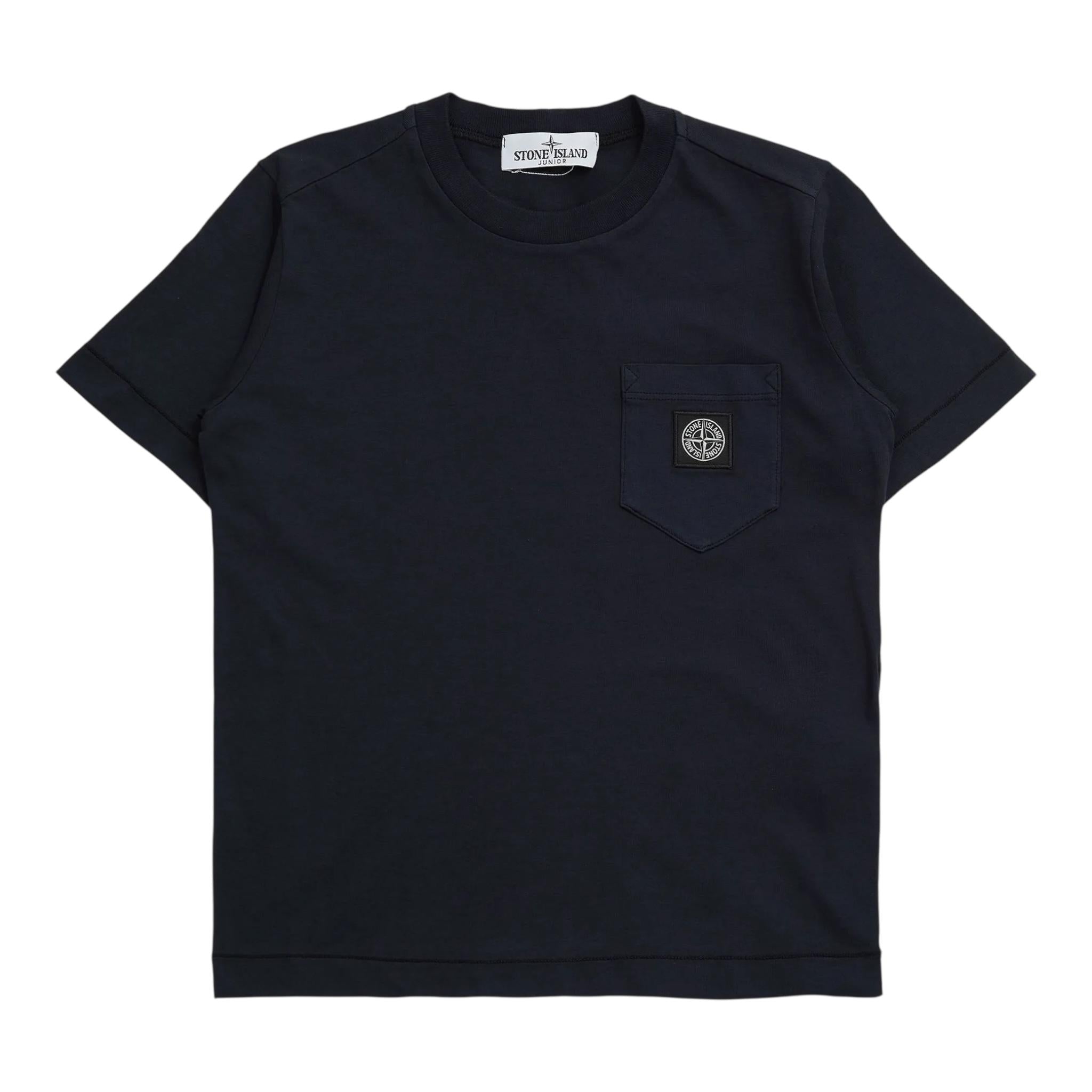 Stone Island T-Shirt Girocollo Tinta Unita con Logo per Neonato K1S162100004 BLU STONE ISLAND 