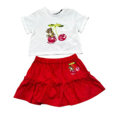 Moschino Completo 2 Pezzi Bicolore T-Shirt-Gonna per Neonata MDG01T BIANCO/ROSSO MOSCHINO 