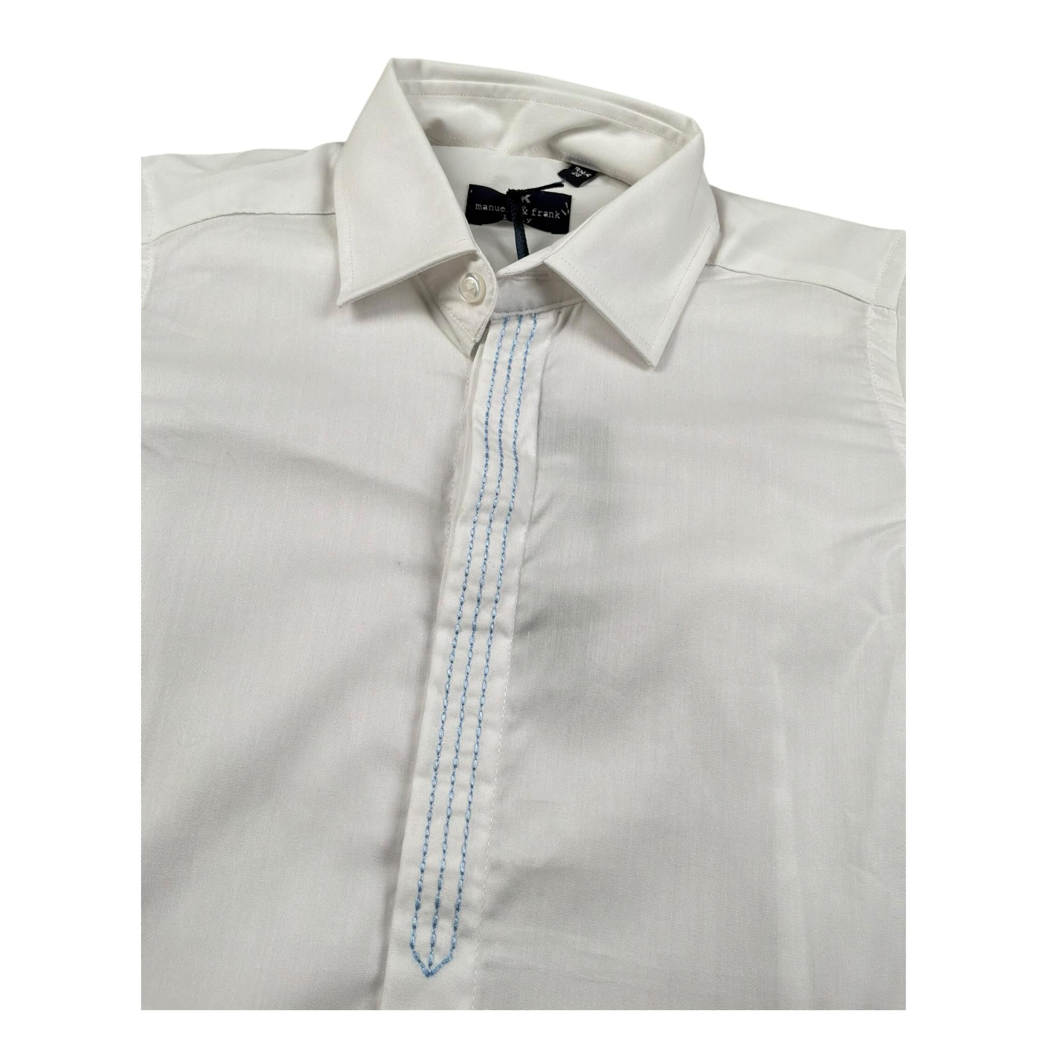 Manuell & Frank Camicia Manica Lunga Tinta Unita per Bambino MF3404B BIANCO MANUELL & FRANK 