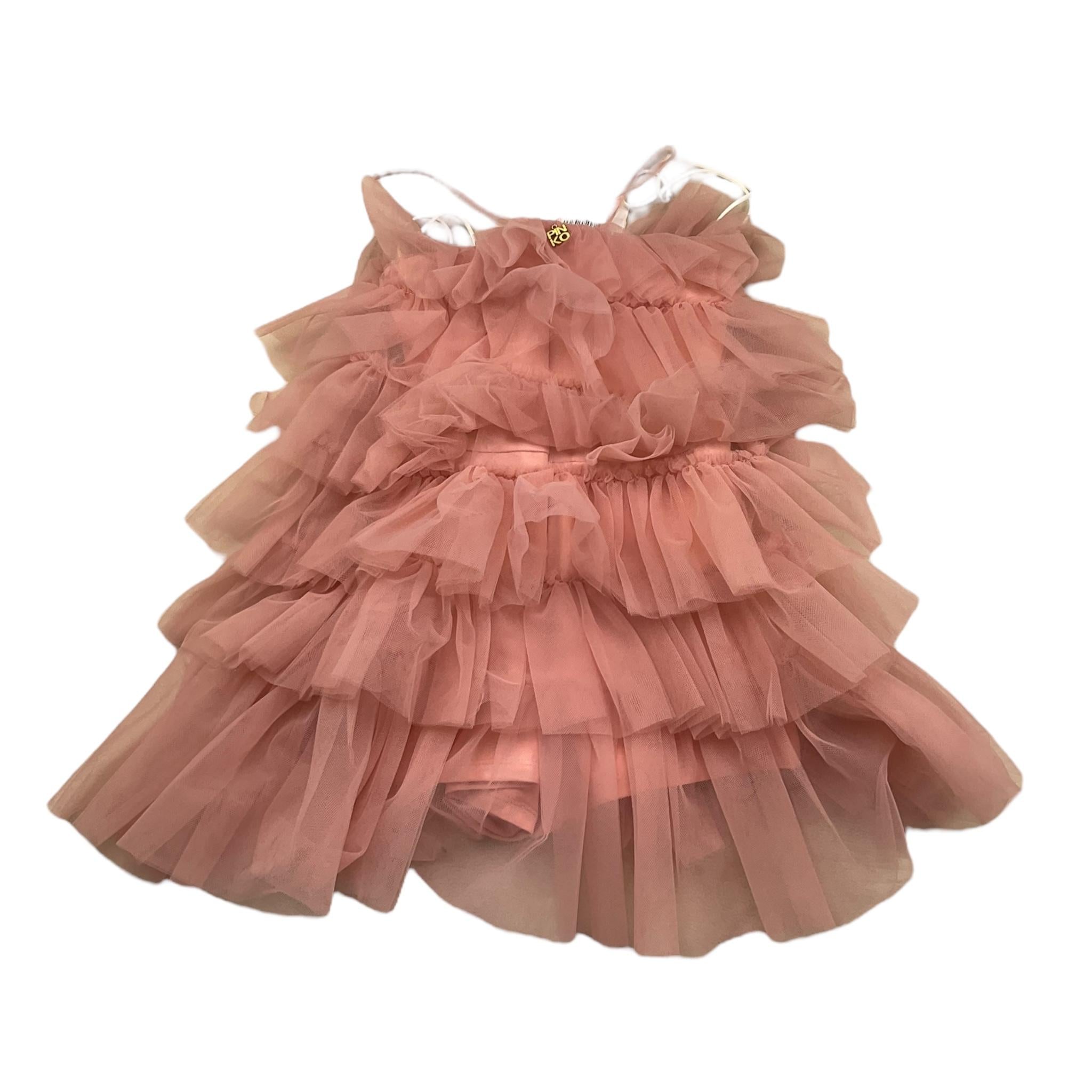 Pinko Abito Bretelline Tinta Unita In Tulle per Bambina KTA004 ROSA PINKO 