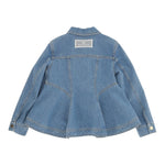 Elisabetta Franchi Giubbino Manica Lunga Tinta Unita In Denim per Bambina EFGB123X AZZURRO ELISABETTA FRANCHI 