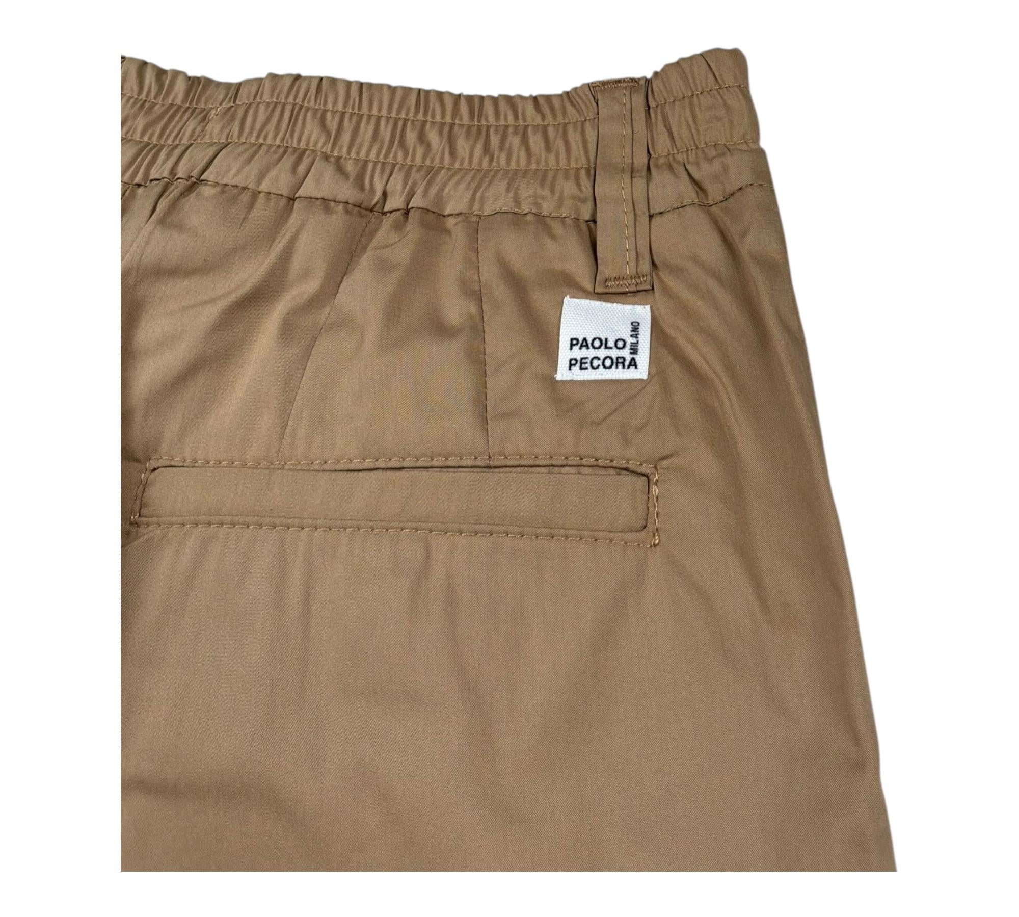 Paolo Pecora Bermuda Tinta Unita con Elastico In Vita per Bambino PP4315 BEIGE PAOLO PECORA 