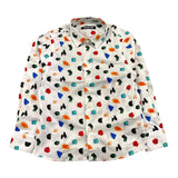 Never Too Camicia Manica Lunga Tinta Unita con Stampe In Contrasto Bianco per Bambino