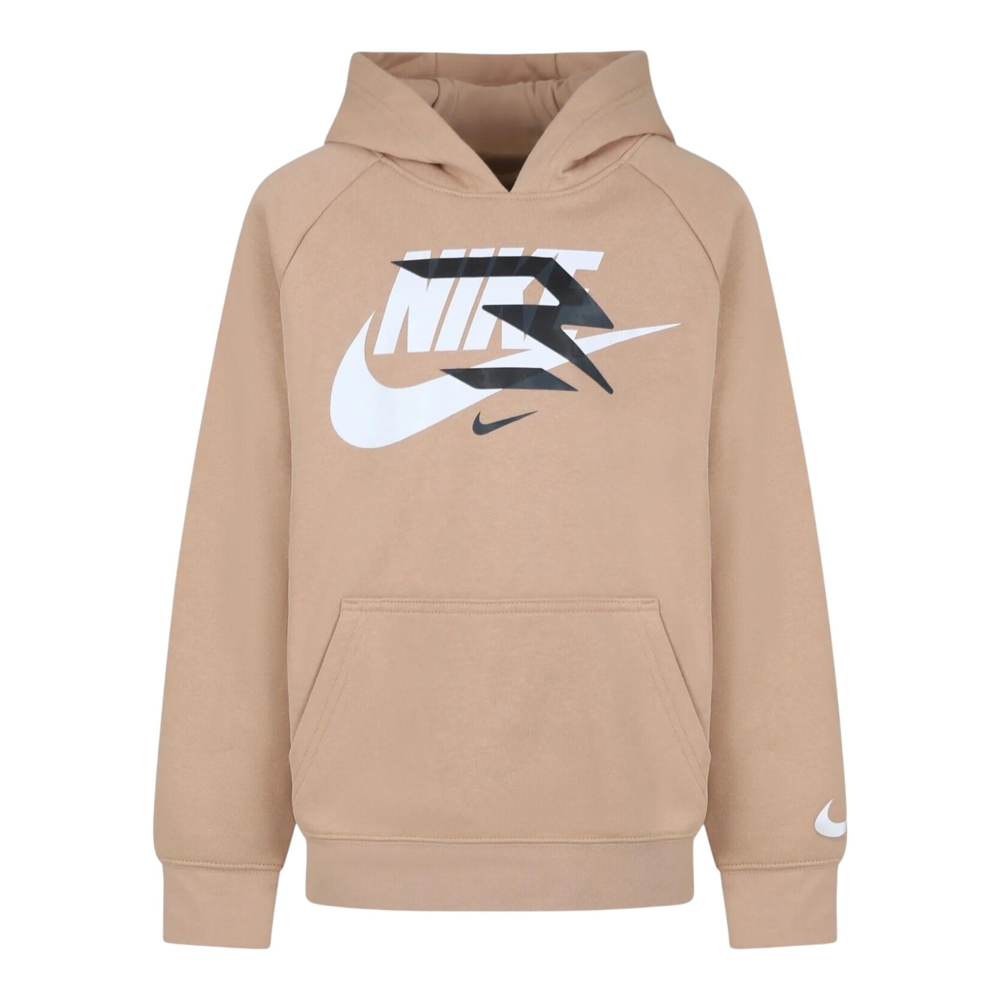 NIKE felpa tinta unita con cappuccio e stampa Beige per Bambino 9Q0870X BEIGE NIKE 