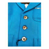 Colori Chiari Completo 4 Pezzi Giacca-Camicia-Papillon-Bermuda Azzurro Per Neonato
