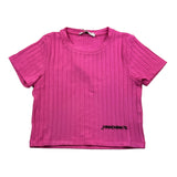 Hinnominate T-Shirt Girocollo Tinta Unita Con Logo Fuxia Per Bambina