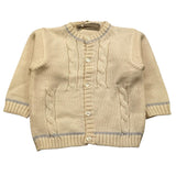 LA STUPENDERIA cardigan tinta unita con ricami Panna per Neonato WBCR03 PANNA LA STUPENDERIA 