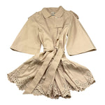 A' La Page Trench Tinta Unita con Ricami per Bambina 25SAGCSP00062 BEIGE A' LA PAGE 