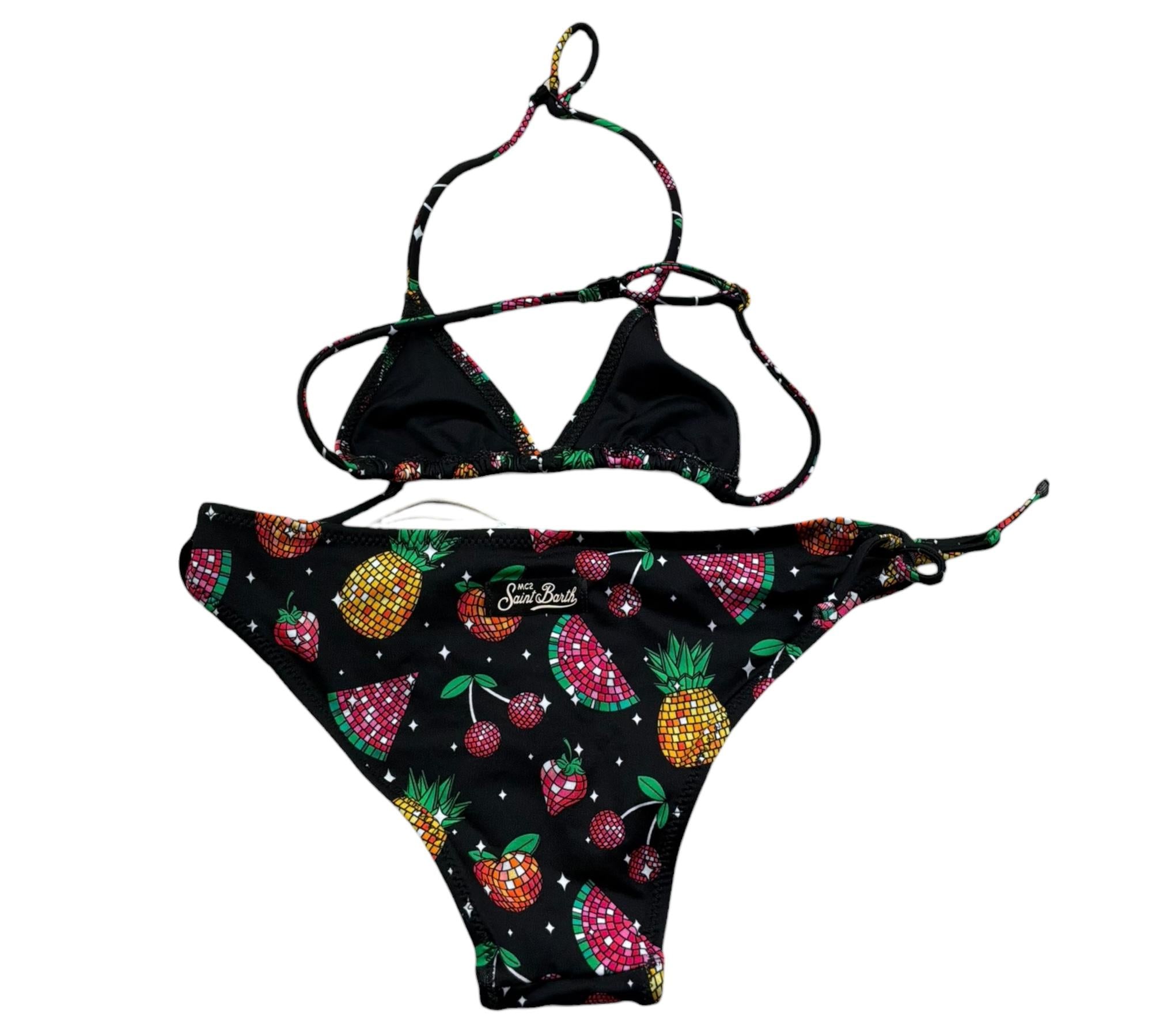 Saint Barth Costume 2 Pezzi Triangolo-Mutandina Tinta Unita per Bambina HOLLY NERO SAINT BARTH 