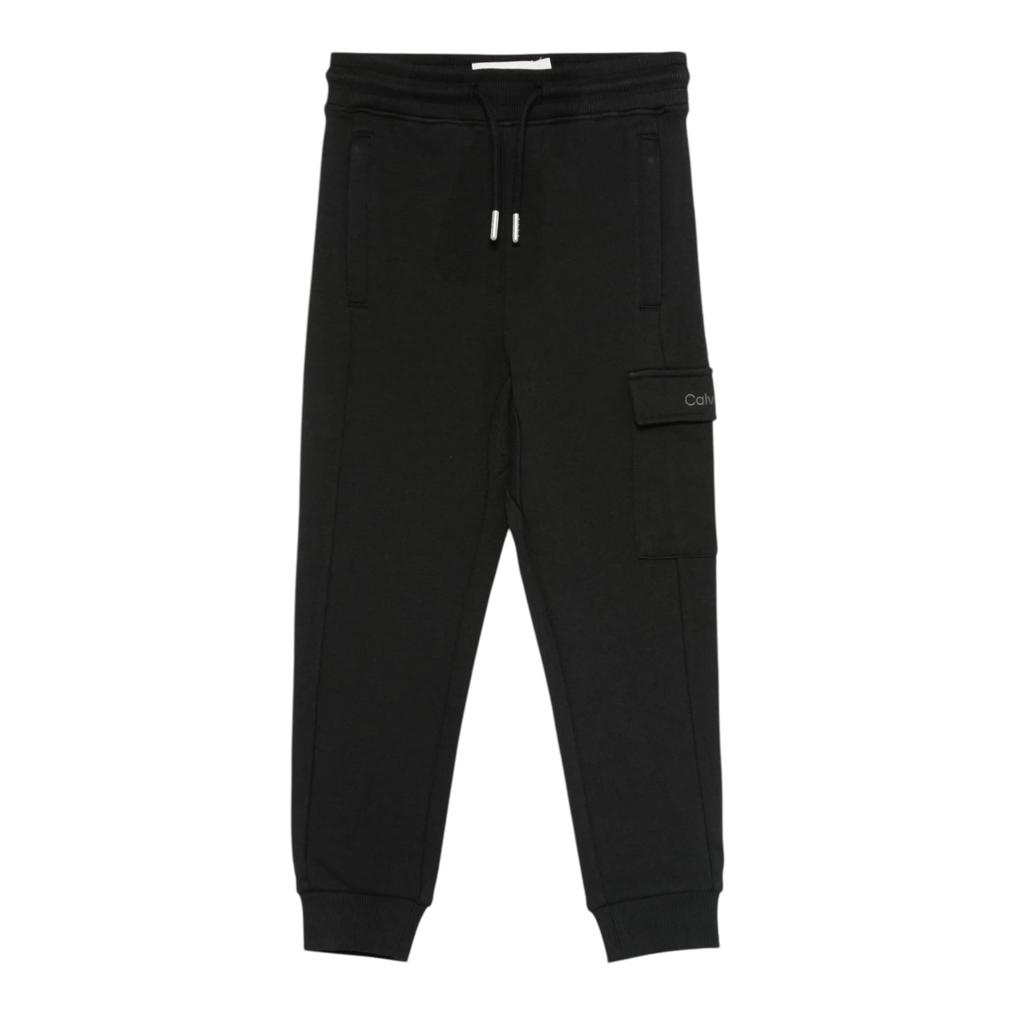 Calvin Klein Pantalone Tuta Tinta Unita per Bambino IB0IB02409Q NERO CALVIN KLEIN 
