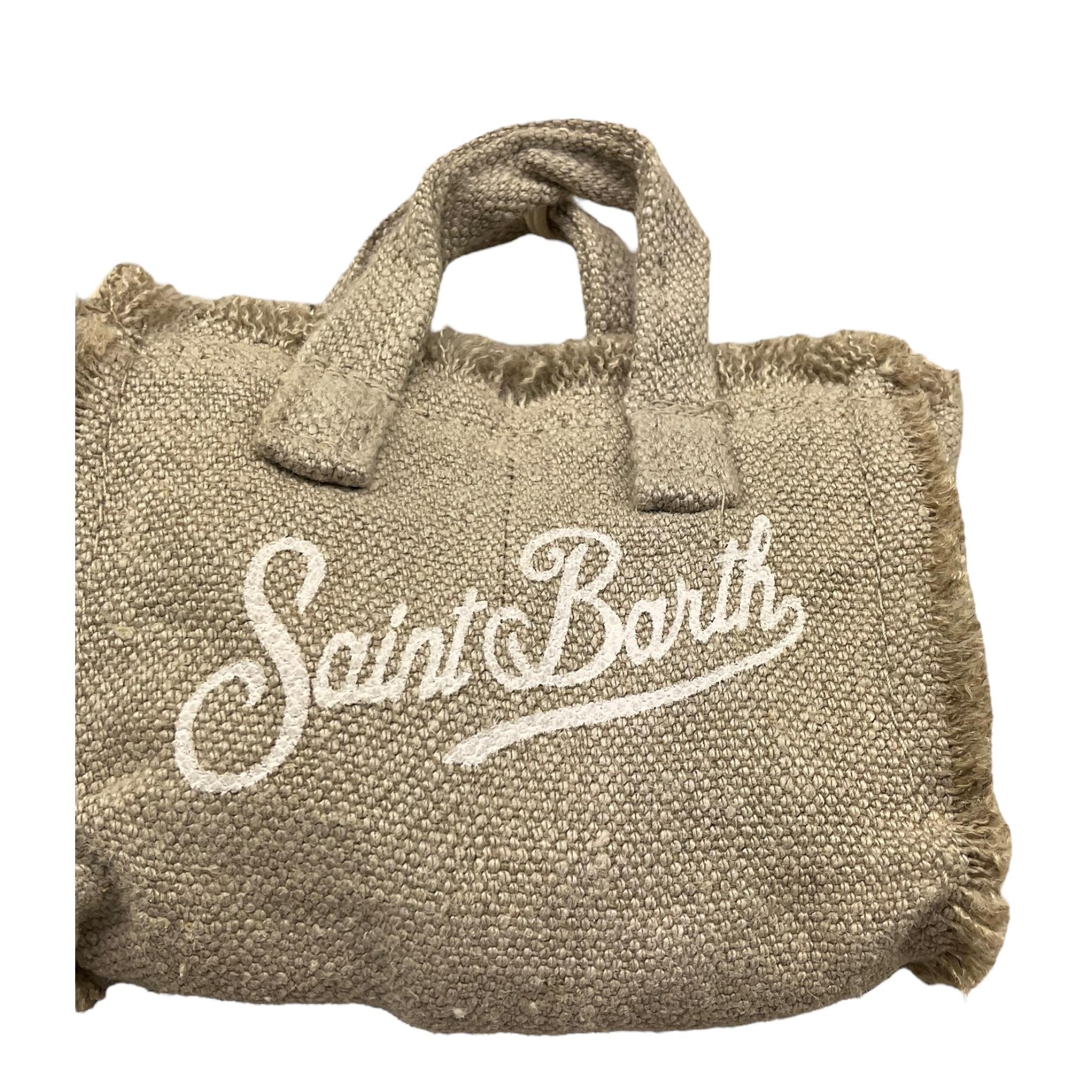 Saint Barth Ciondolo Mini Borsa Tinta Unita con Logo per Bambina KEYB004 BEIGE SAINT BARTH 