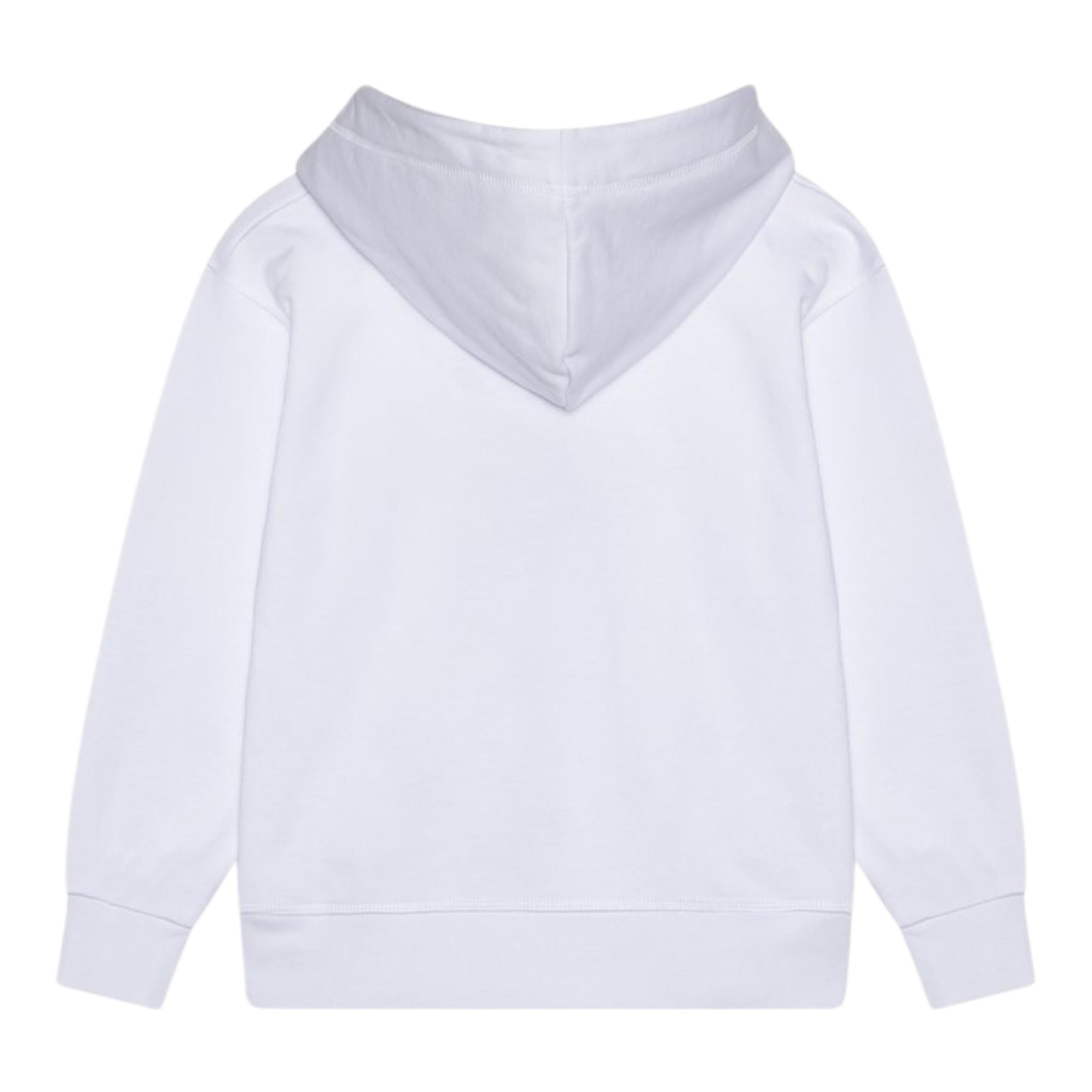 Dsquared2 Felpa Chiusa con Cappuccio Tinta Unita con Logo per Bambino DQ2940 BIANCO DSQUARED2 