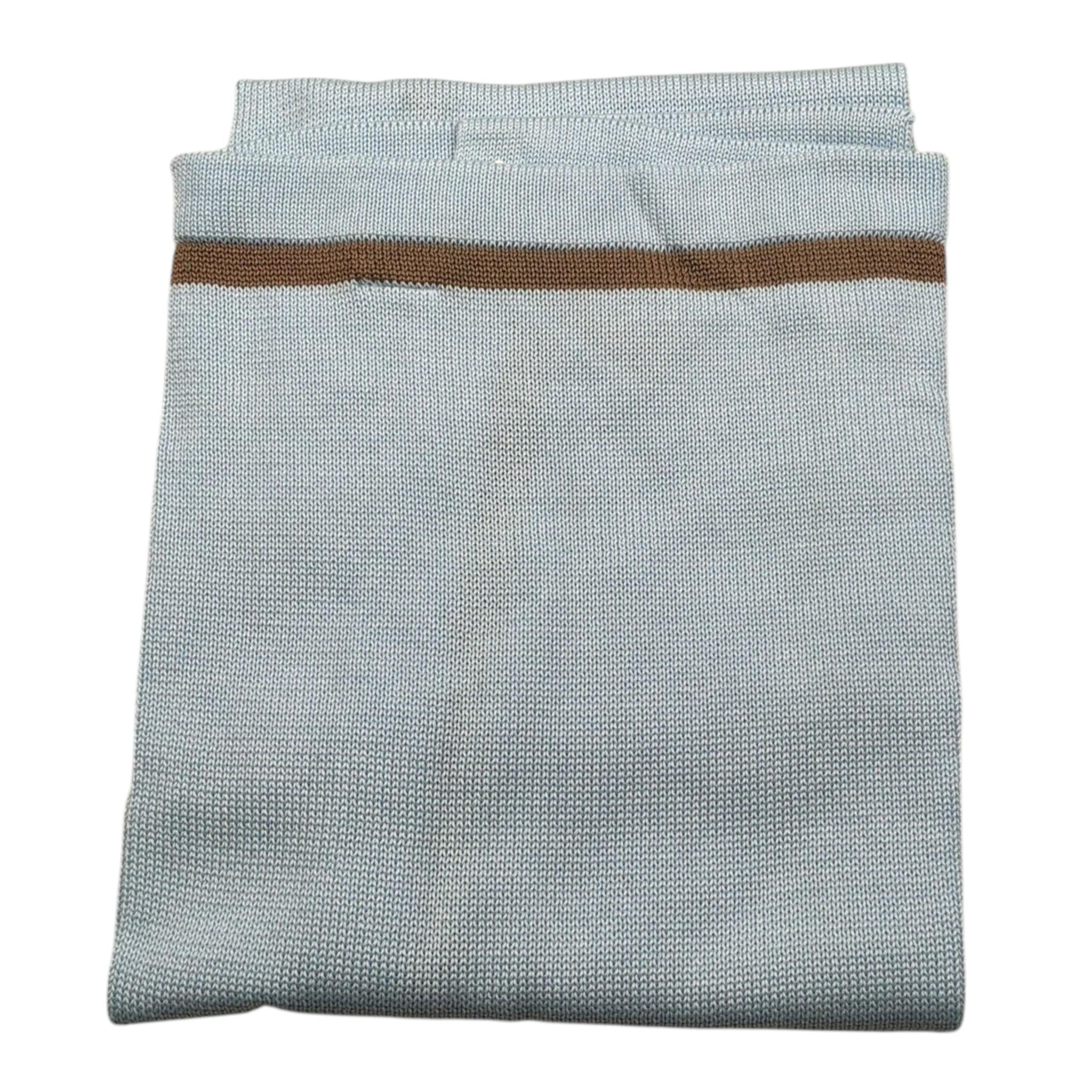 Marlu' Coperta Tinta Unita con Ricami per Neonato EL6680 AZZURRO MARLU' 