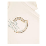 Moncler T-Shirt Girocollo Tinta Unita con Logo per Bambina 8C00026 AVORIO MONCLER 