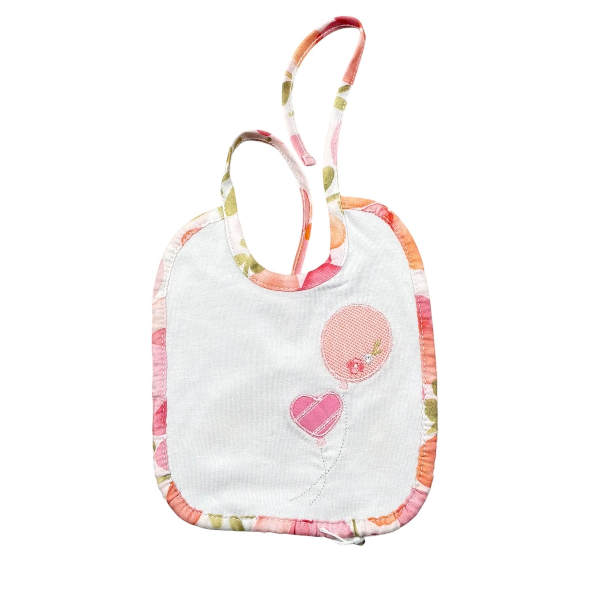 Lalalu' Bavetta Tinta Unita con Stampa per Neonata BAVL17P BIANCO LALALU' 