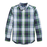 RALPH LAUREN camicia tricolore tinta unita con fantasia a righe Verde per Bambino 323952201002X VERDE RALPH LAUREN 