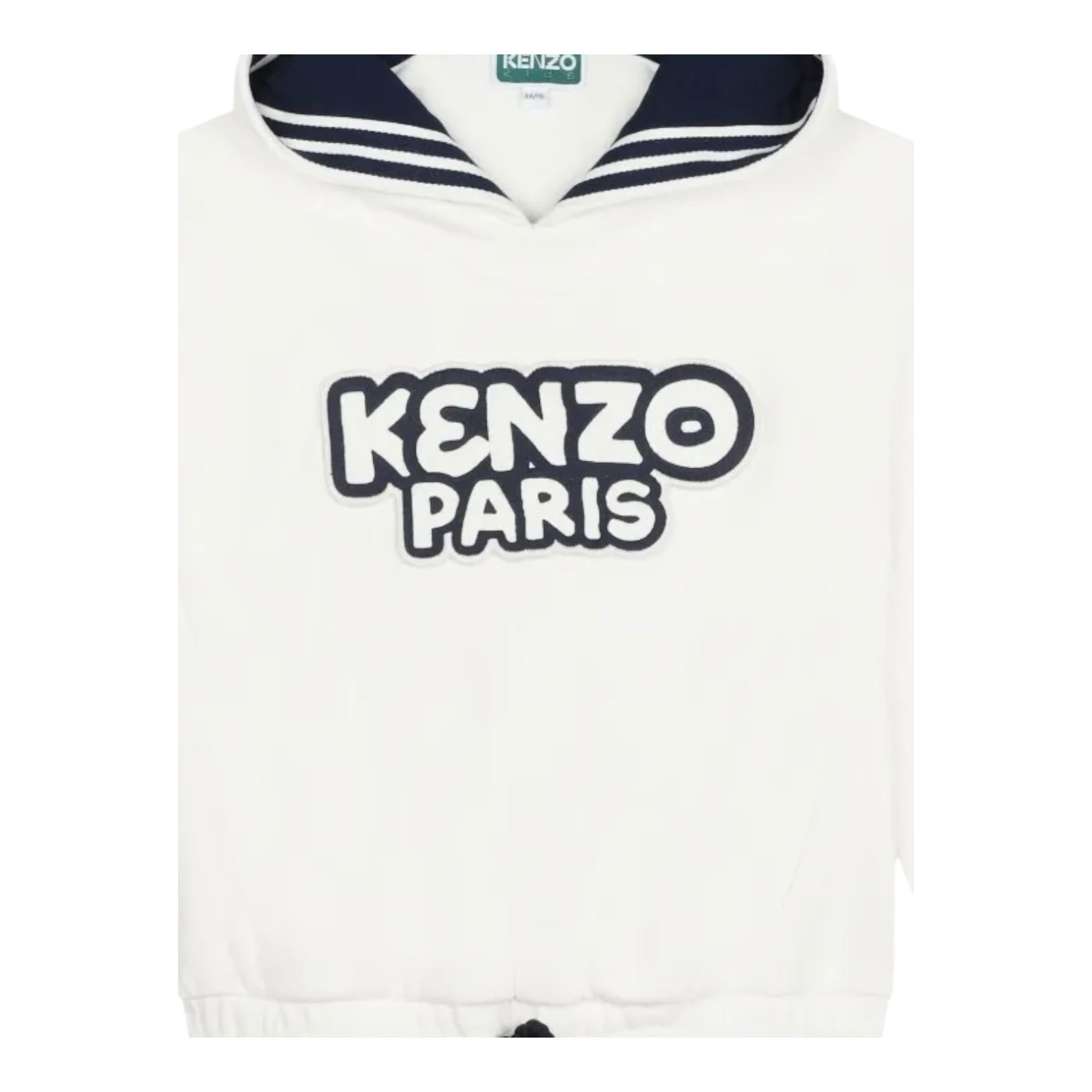 Kenzo Felpa Girocollo Tinta Unita con Stampa per Bambina K60243 BIANCO KENZO 