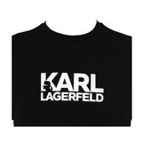 Karl Lagerfeld T-Shirt Girocollo Tinta Unita con Logo per Bambino Z30435 NERO KARL LAGERFELD 