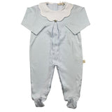 Baby Gi Tutina Manica Lunga Tinta Unita Azzurro Per Neonato
