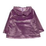 NANAN camicia manica lunga tinta unita in velluto Lilla per Bambina I2345948 LILLA NANAN 