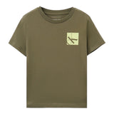 Calvin Klein T-Shirt Girocollo Tinta Unita con Stampa per Bambino IBO2351T VERDE CALVIN KLEIN 