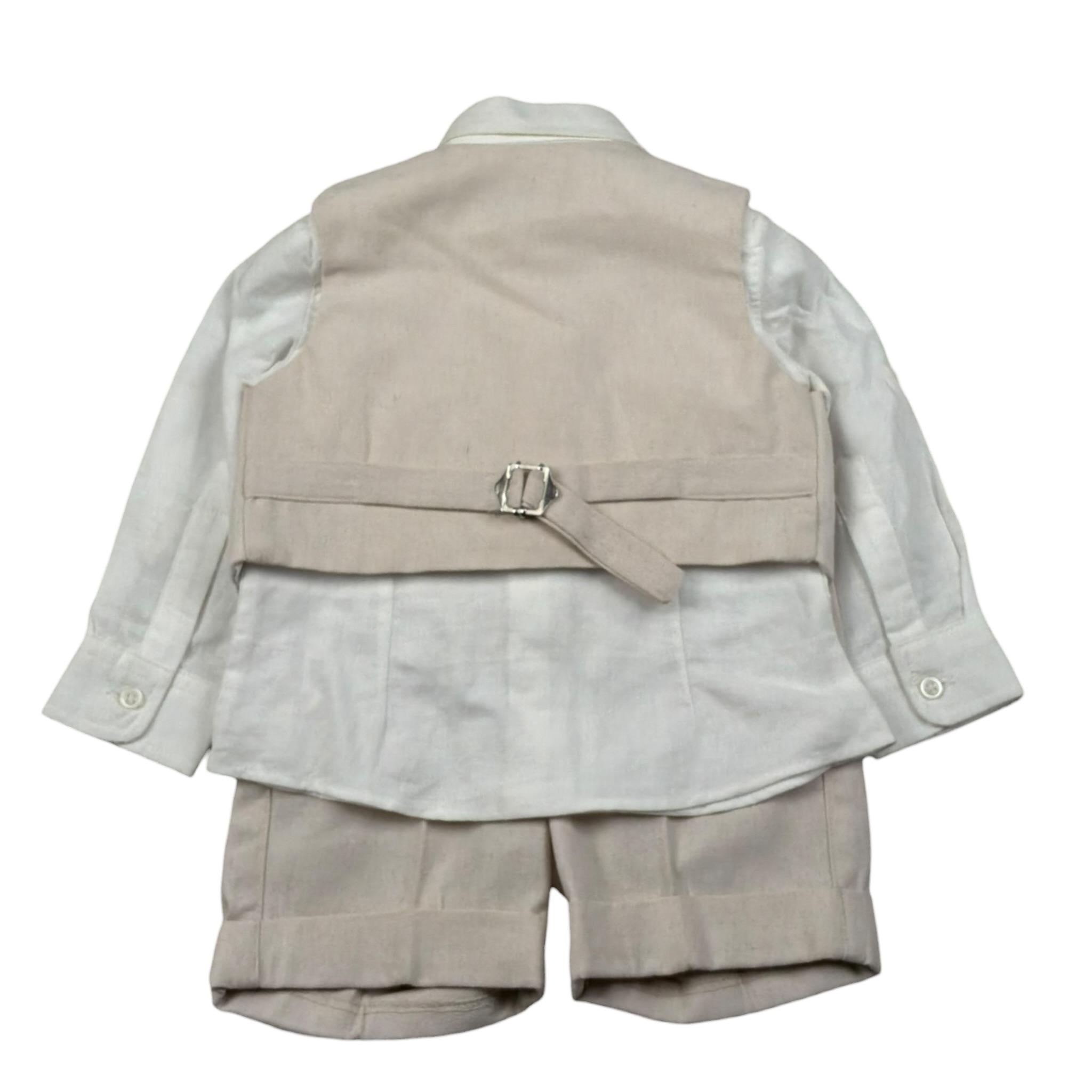 Les Gamins Completo 3 Pezzi Gilet-Camicia-Bermuda per Neonato LGM40291 BEIGE LES GAMINS 