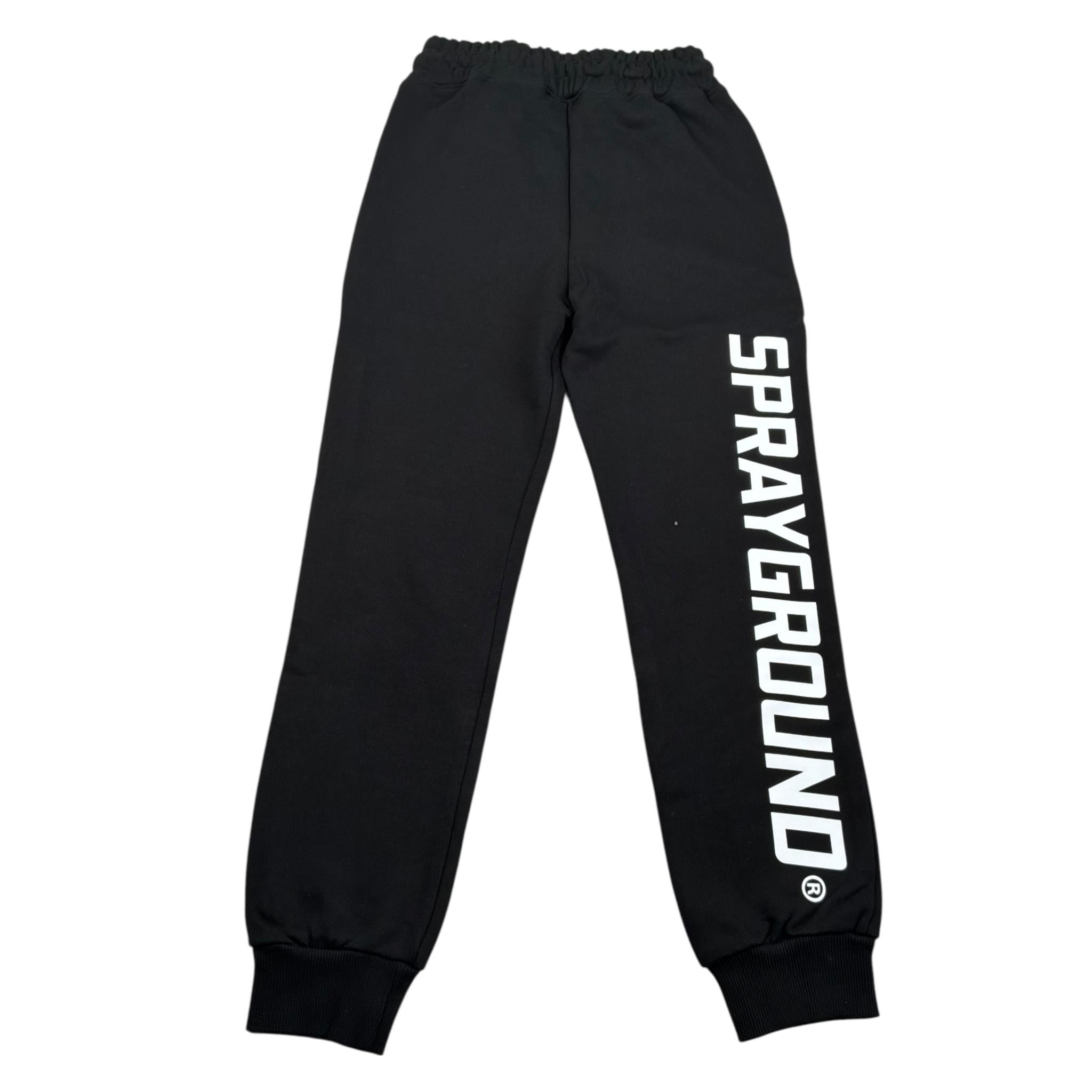 Sprayground Pantalone Tuta Tinta Unita con Stampa per Bambino SPY1031BLK NERO SPRAYGROUND 