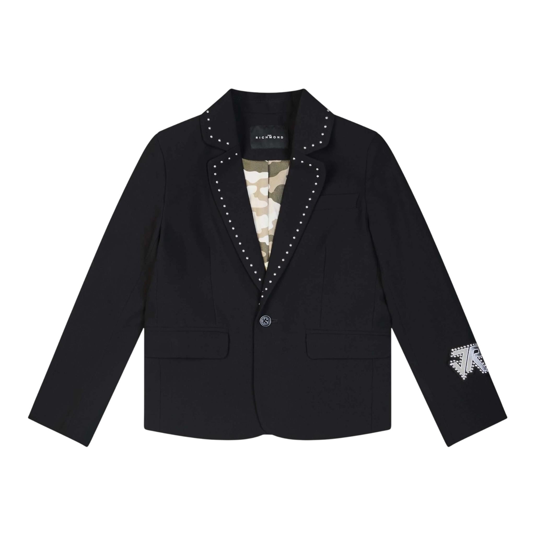 John Richmond Giacca Tinta Unita con Borchie per Bambino RBP25148GCX NERO JOHN RICHMOND 