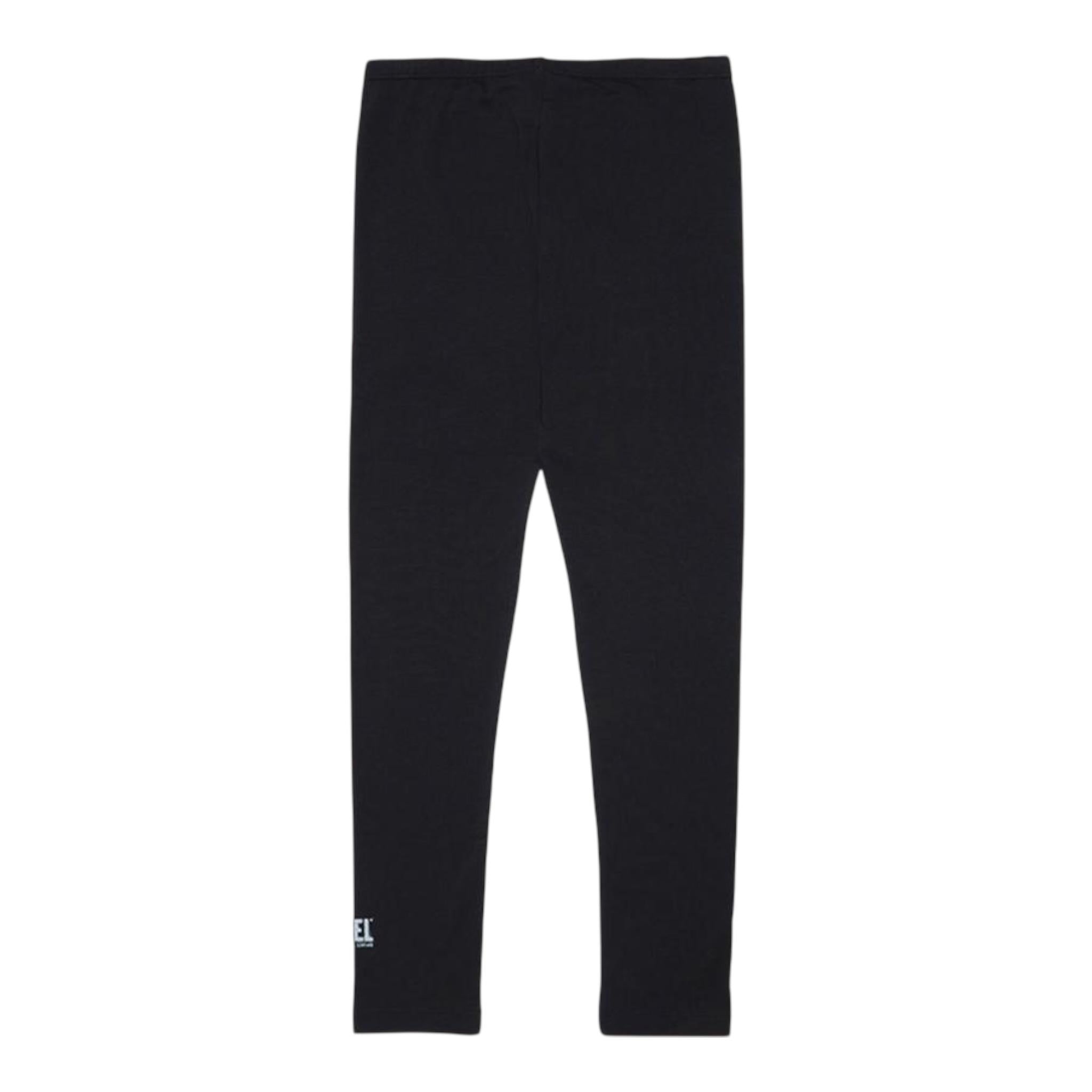 Diesel Leggins tinta unita con Logo Nero per Bambina J01151 NERO DIESEL 
