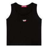 Diesel Canotta tinta unita con Logo Nero per Bambina J02238XX NERO DIESEL 