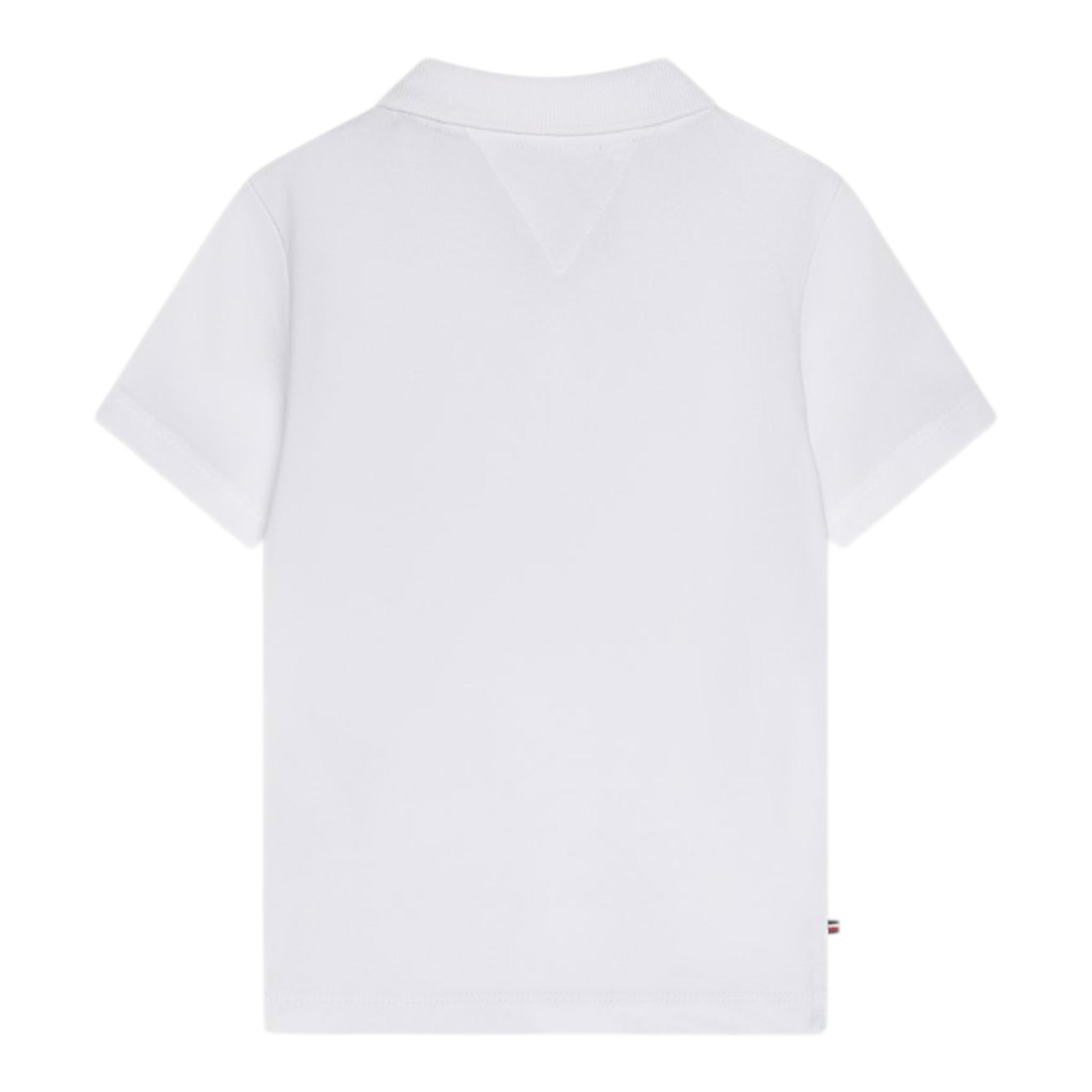Tommy Hilfiger Polo Mezza Manica Tinta Unita con Logo per Neonato KN0KN02030 BIANCO TOMMY HILFIGER 