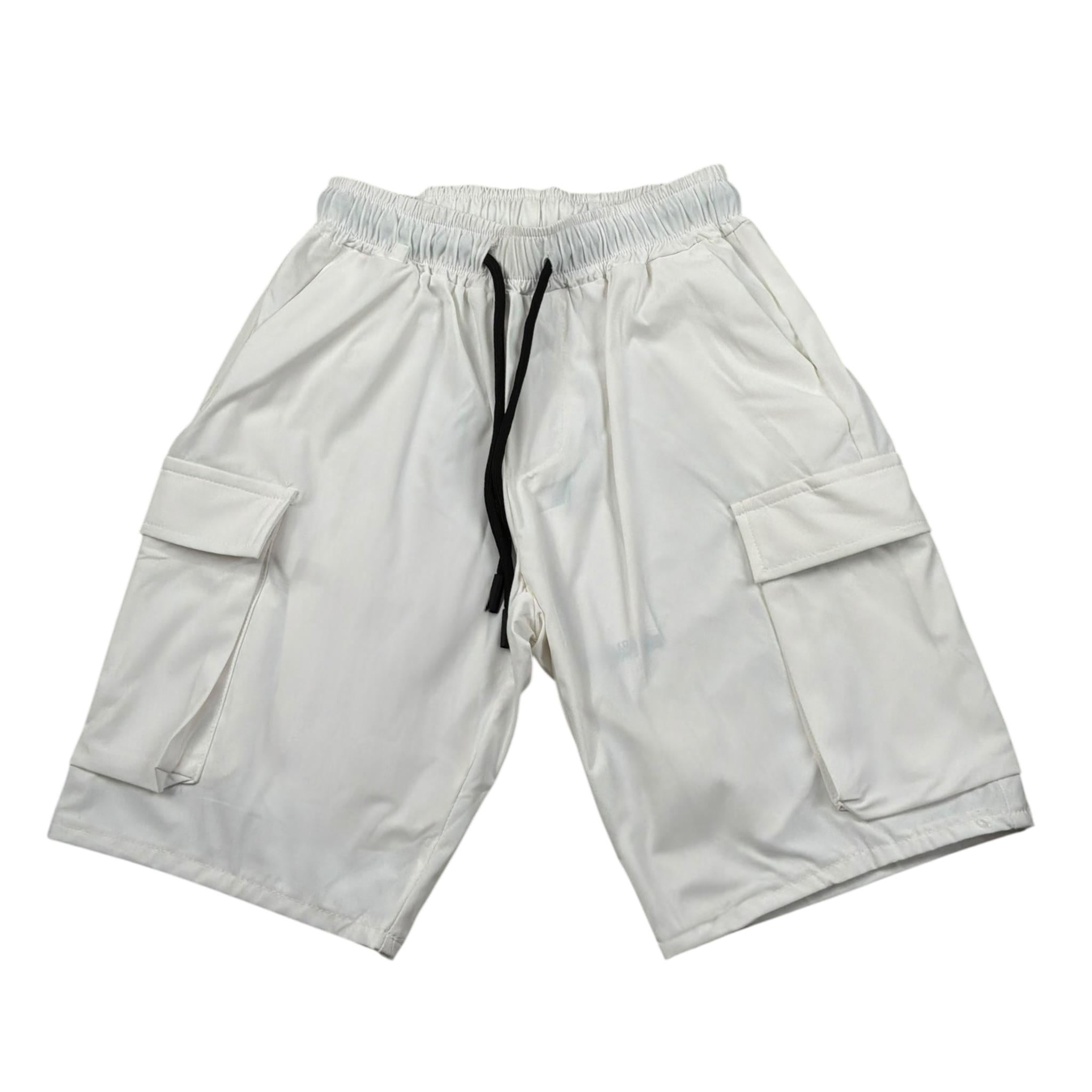 Numbers Bermuda Tinta Unita con Elastico In Vita per Bambino PA122 BIANCO NUMBERS 