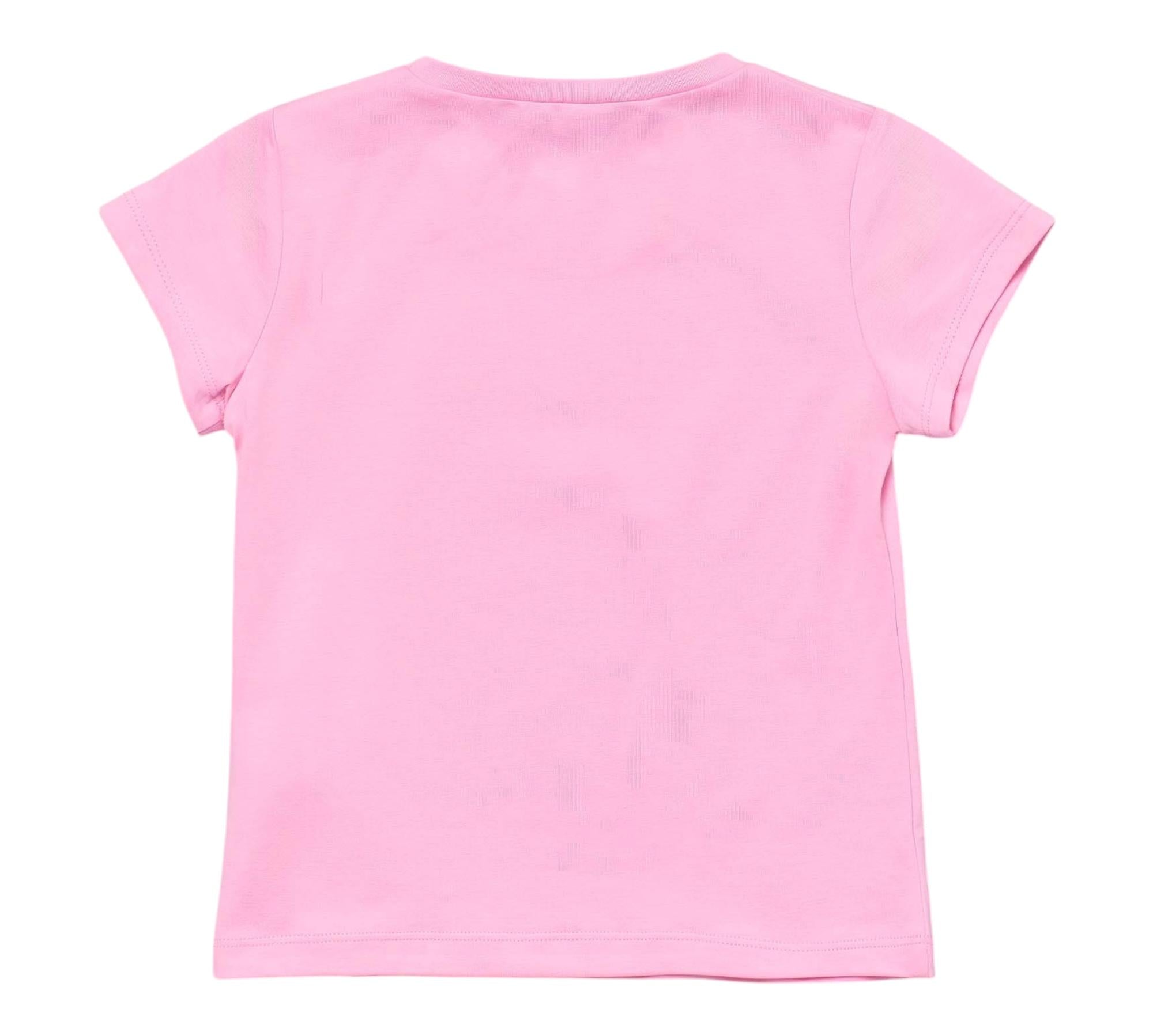 Liu Jo T-Shirt Girocollo Tinta Unita con Brillantini per Bambina KA5081X ROSA LIU JO 