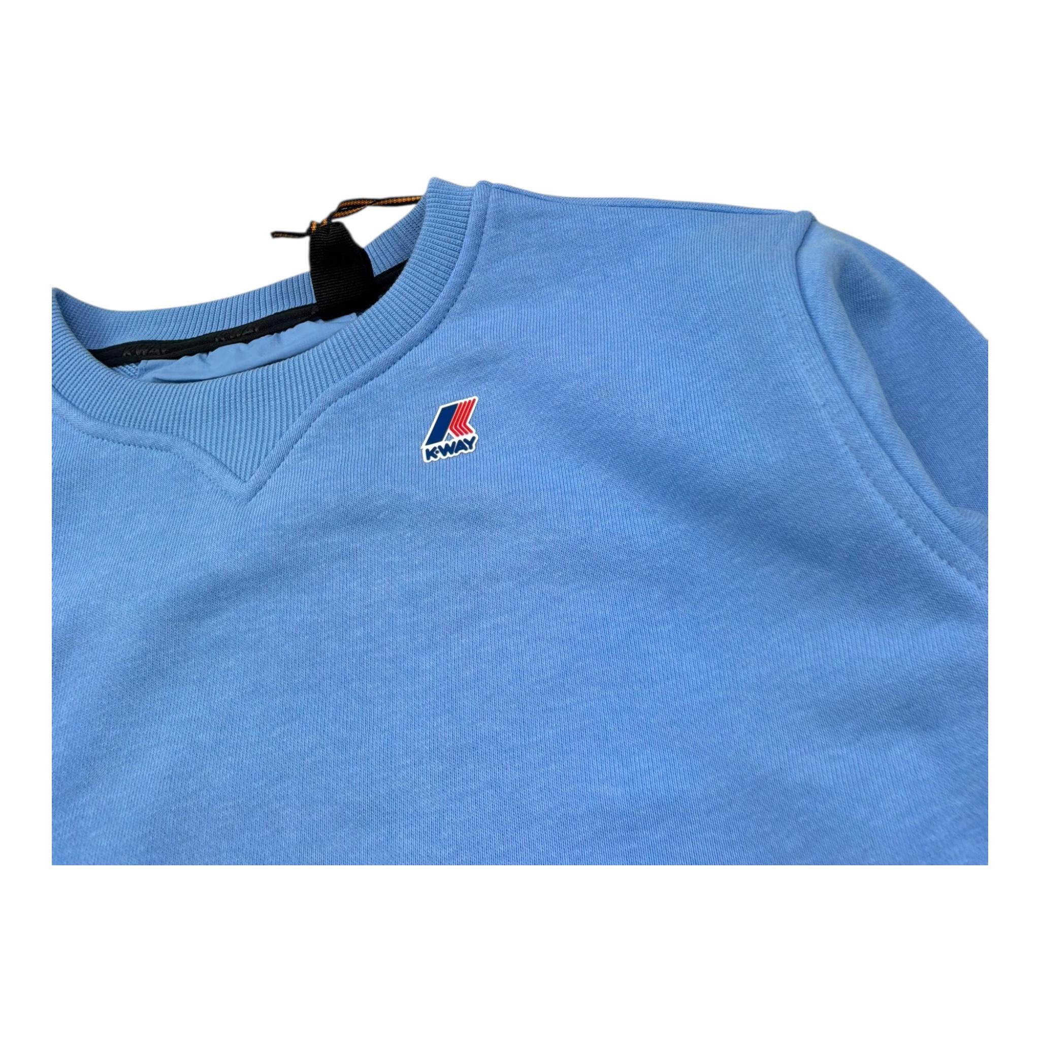 K-Way Felpa Girocollo Tinta Unita con Stampa per Bambino K2134CW AZZURRO K-WAY 