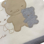 Barcellino Coperta Bicolore con Stampa per Neonato 120108 BIANCO BARCELLINO 