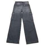 LIU JO jeans tinta unita modello palazzo Nero per Bambina GF4121X NERO LIU JO 