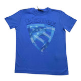 Blauer T-Shirt Girocollo Tinta Unita Con Stampa Cobalto Per Neonato